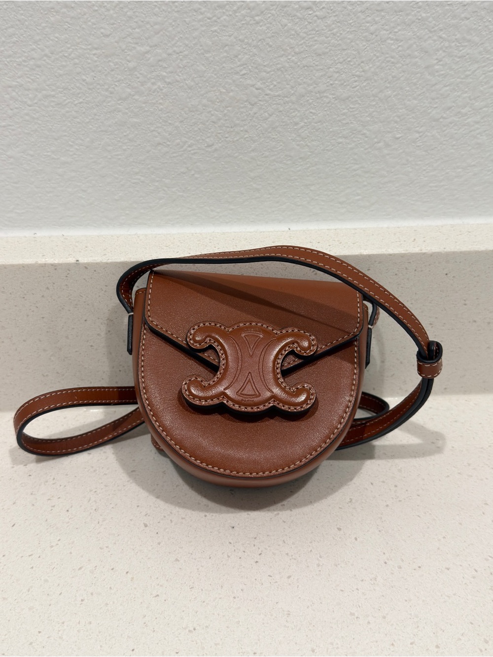 Brown Small Leather Crossbody Bag
